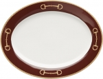 Cheval Chestnut Brown Oval Platter 14.25\ Length

